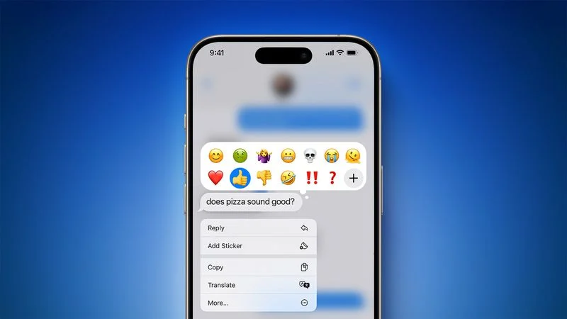 Con iOS 18 potrete utilizzare qualsiasi emoji come reaction su iMessage